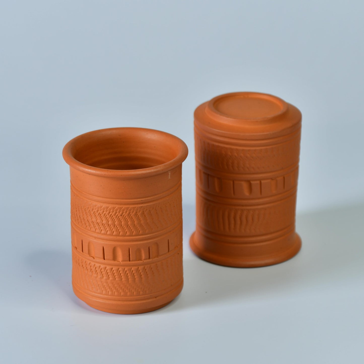 Etched Print Terracotta Glasses