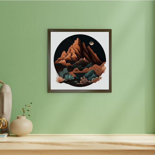 Artisan Mountains: Canvas Wall Decor with Frame in Home -Wall painting-Chitran by sowpeace-Artisan Mountains: Canvas Wall Decor with Frame in Home-CH-WRT-MR-Sowpeace