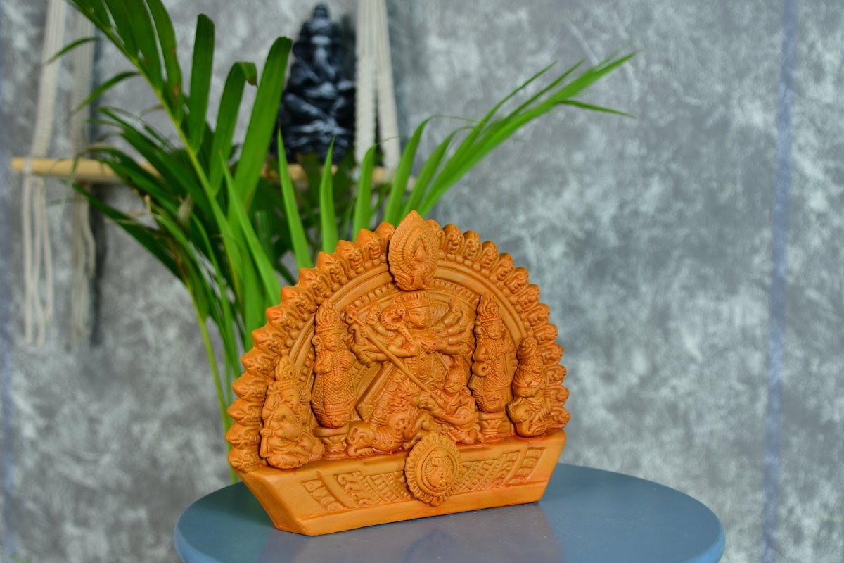 Sowpeace Handmade Terracotta Durga: Artisan Tabletop Decor -terracotta tabletop-Sowpeace-Sowpeace Handmade Terracotta Durga: Artisan Tabletop Decor-Terr-Terr-TT-THDS-Sowpeace