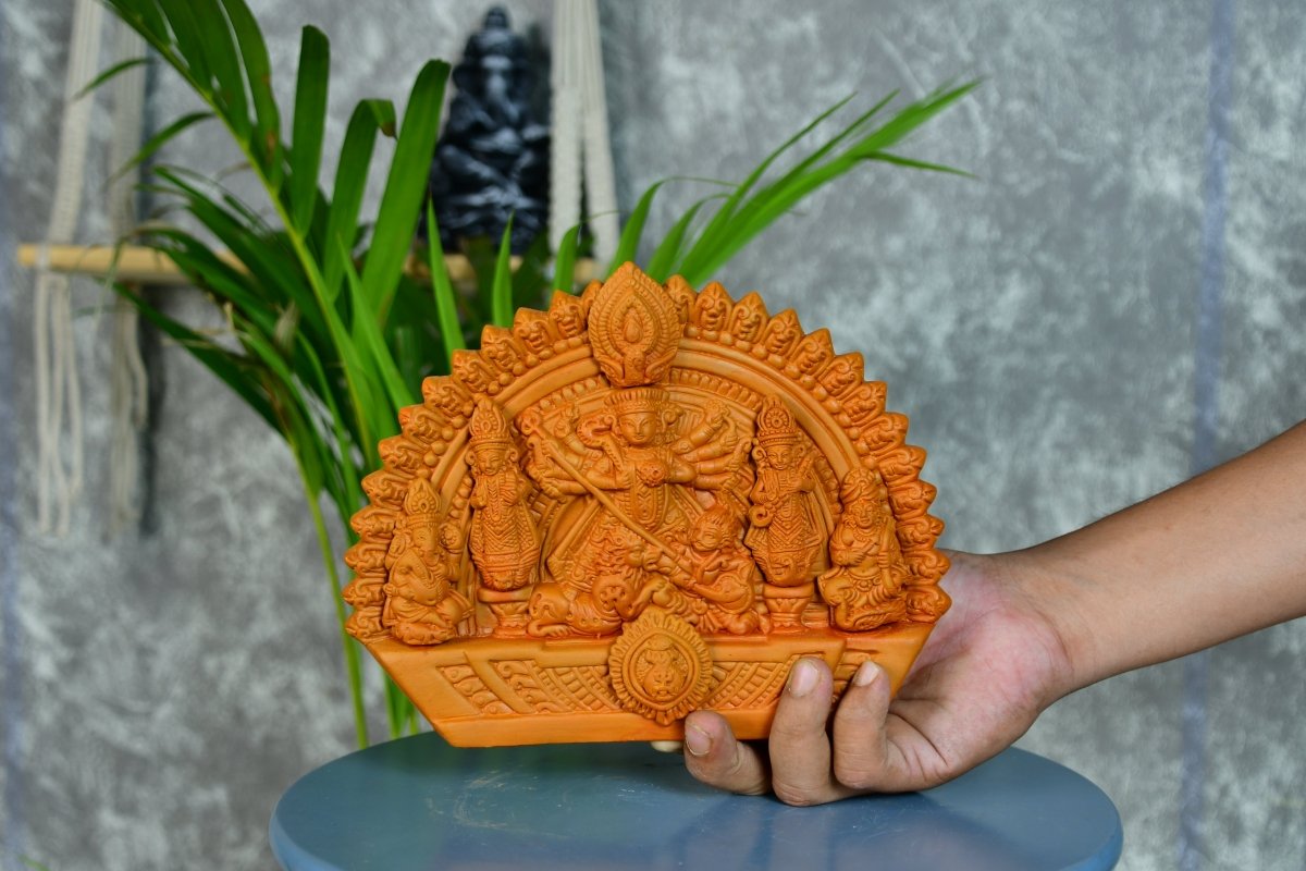 Sowpeace Handmade Terracotta Durga: Artisan Tabletop Decor -terracotta tabletop-Sowpeace-Sowpeace Handmade Terracotta Durga: Artisan Tabletop Decor-Terr-Terr-TT-THDS-Sowpeace
