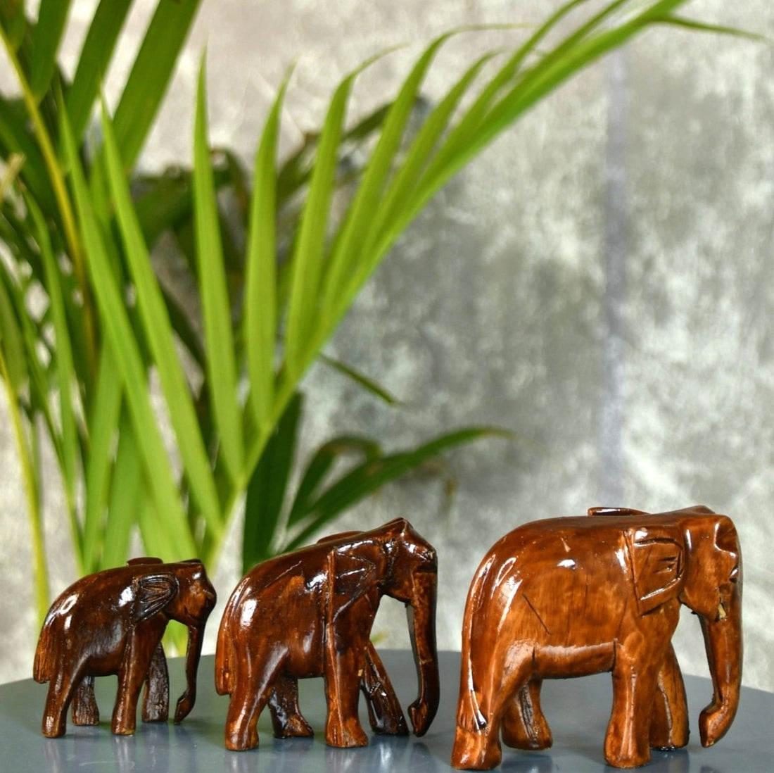 Sowpeace Wooden Descending Elephant Set of 3: Artisan Tabletop Decor - Tabletop - Sowpeace - Animal - New Arrivals