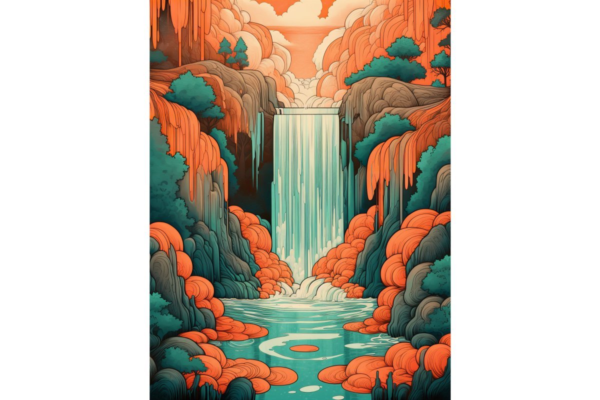 Chitran Waterfall Wall Art -Wall painting-Chitran by sowpeace-Chitran Waterfall Wall Art set of 2 -Wall painting-Chitran by sowpeace-Chitran Waterfall Wall Art set of 2--Sowpeace-CH-WRT-WITR-Sowpeace