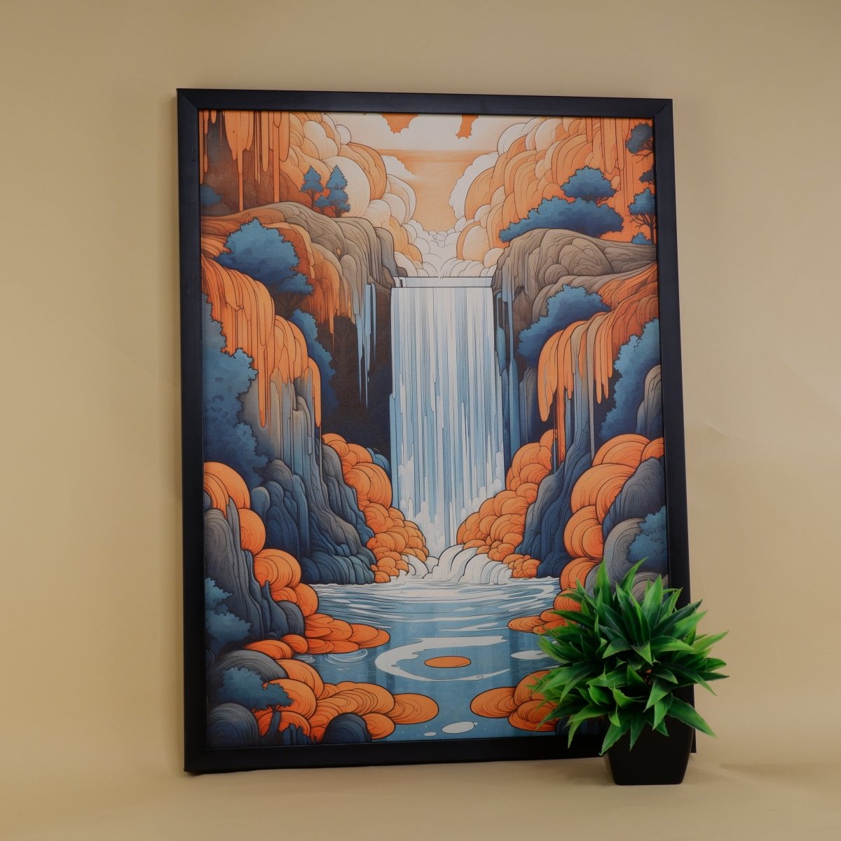 Chitran Waterfall Wall Art -Wall painting-Chitran by sowpeace-Chitran Waterfall Wall Art-CH-WRT-WITR-Sowpeace