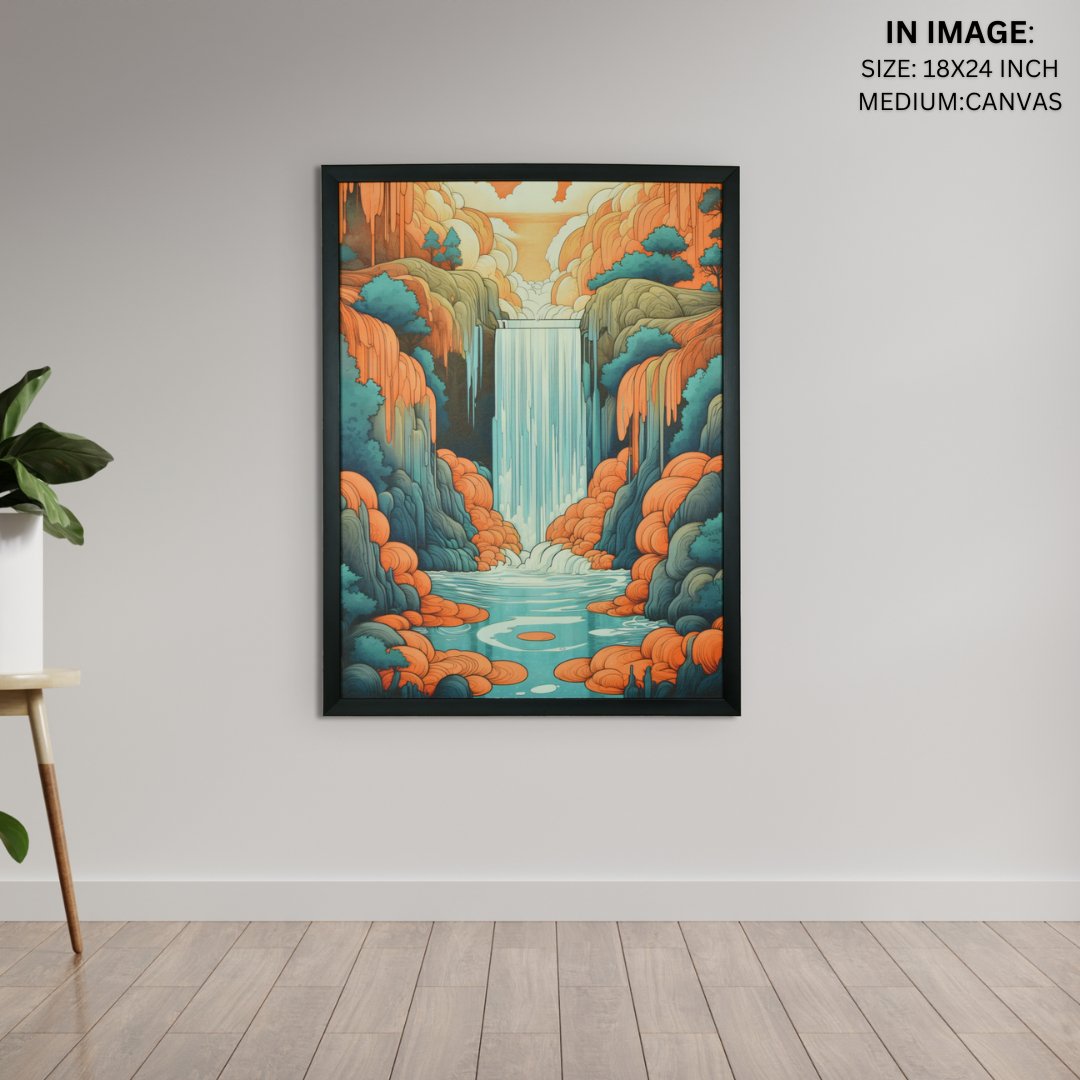 Chitran Waterfall Wall Art -Wall painting-Chitran by sowpeace-Chitran Waterfall Wall Art-CH-WRT-WITR-Sowpeace