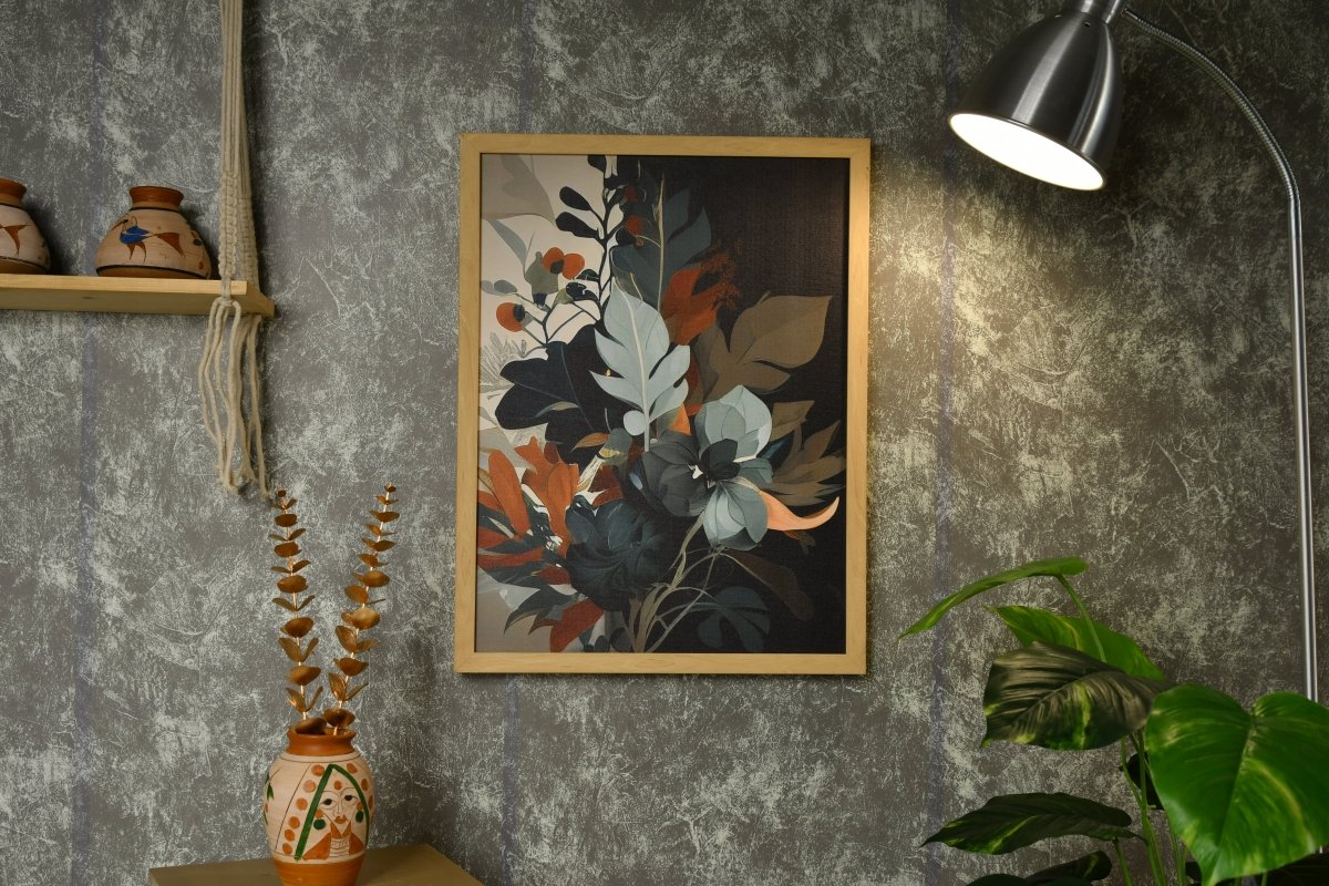 Chitran Wild leaves Abstract Wall Art -Wall painting-Chitran by sowpeace-Chitran Wild leaves Abstract Wall Art-CH-WRT-SOL-Sowpeace