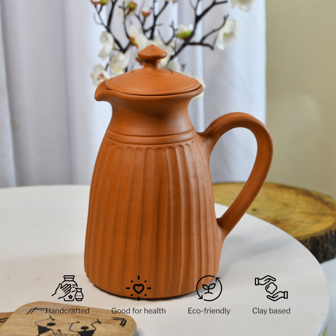 Large Terracotta flat-base Jug -Utensils-Sowpeace-Large Terracotta flat-base Jug-Terr-Uten-Terr-TJUL-1-Sowpeace
