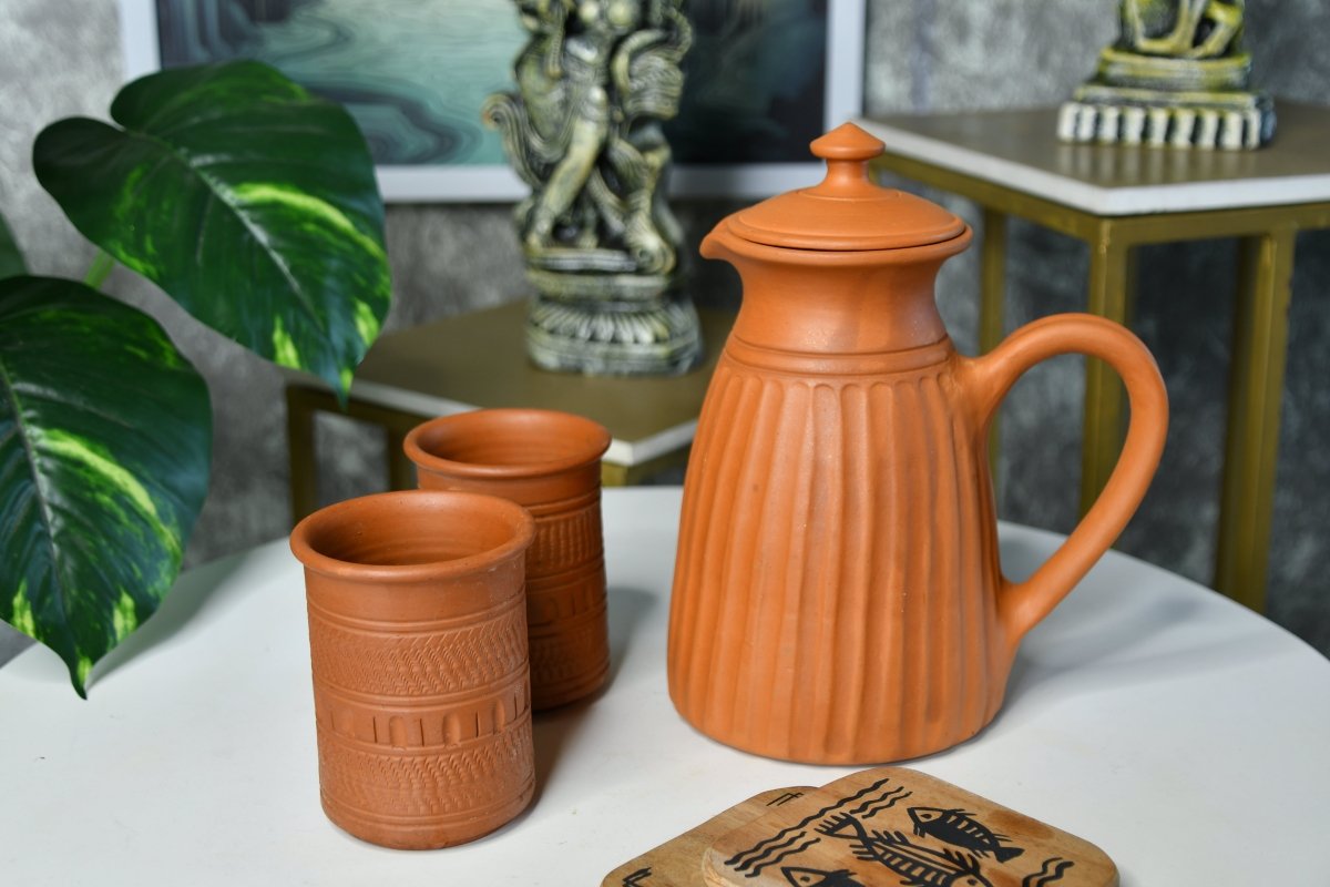 Large Terracotta flat-base Jug -Utensils-Sowpeace-Large Terracotta flat-base Jug-Terr-Uten-Terr-TJUL-2-Sowpeace