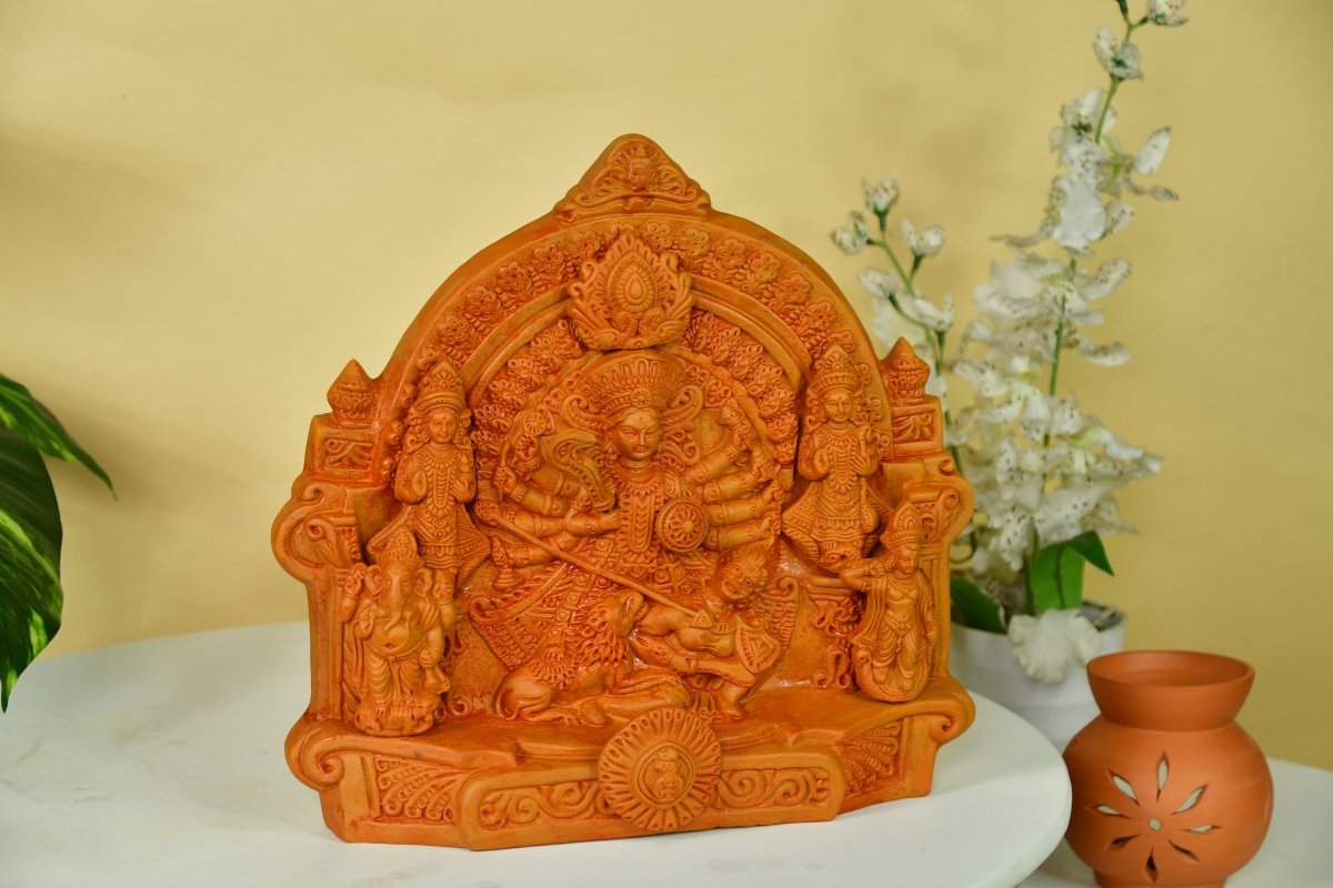 Maa Durga And Her Children Large Terracotta Sculpture -terracotta tabletop-Sowpeace-Maa Durga And Her Children Large Terracotta Sculpture -terracotta tabletop-Sowpeace-Maa Durga And Her Children Large Terracotta Sculpture-Terr-Terr-TT-TLDRG-Sowpeace-Terr-Terr-TT-TLDRG-Sowpeace