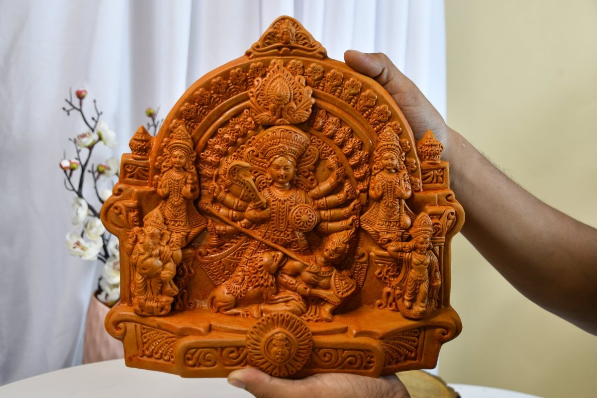 Maa Durga And Her Children Large Terracotta Sculpture -terracotta tabletop-Sowpeace-Maa Durga And Her Children Large Terracotta Sculpture -terracotta tabletop-Sowpeace-Maa Durga And Her Children Large Terracotta Sculpture-Terr-Terr-TT-TLDRG-Sowpeace-Terr-Terr-TT-TLDRG-Sowpeace