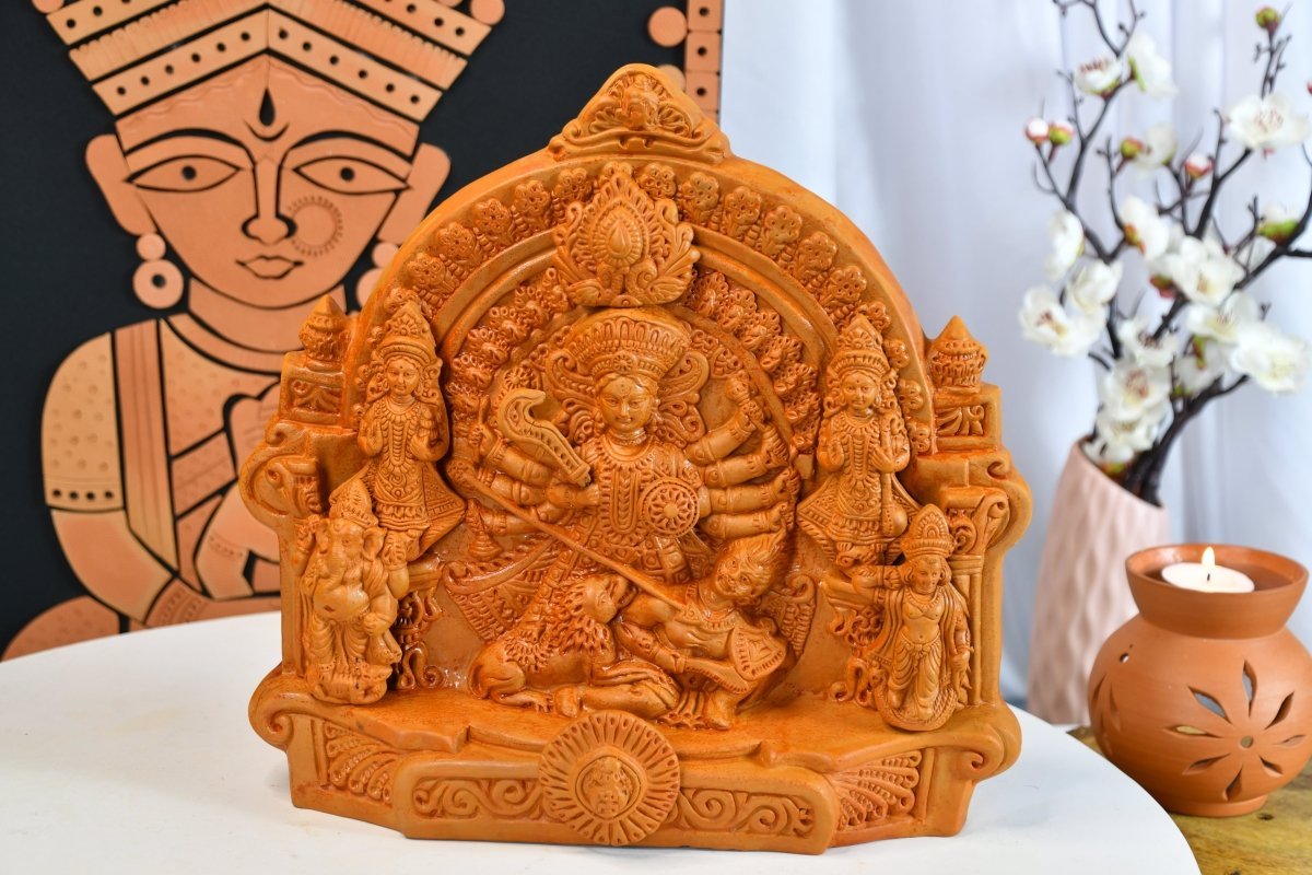 Maa Durga And Her Children Large Terracotta Sculpture -terracotta tabletop-Sowpeace-Maa Durga And Her Children Large Terracotta Sculpture -terracotta tabletop-Sowpeace-Maa Durga And Her Children Large Terracotta Sculpture-Terr-Terr-TT-TLDRG-Sowpeace-Terr-Terr-TT-TLDRG-Sowpeace