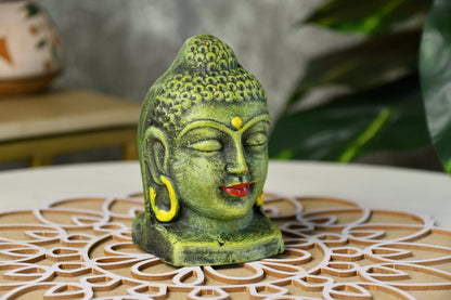 Meditating Buddha Head Terracotta Sculpture -terracotta tabletop-Sowpeace-Meditating Buddha Head Terracotta Sculpture-Terr-Terr-TT-TBHG-Sowpeace