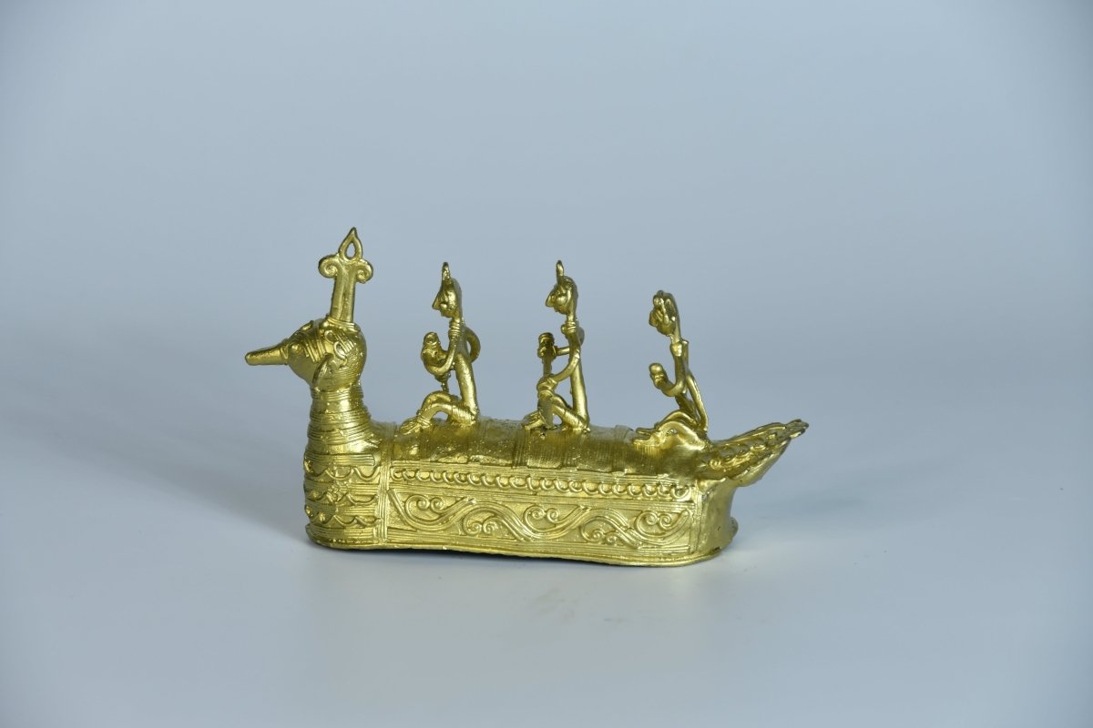 Premium Brass Dhokra Art Ancient Boat -Dhokra-Sowpeace-Premium Brass Dhokra Art Ancient Boat-Dok-LBOAT-BR-TT-Sowpeace