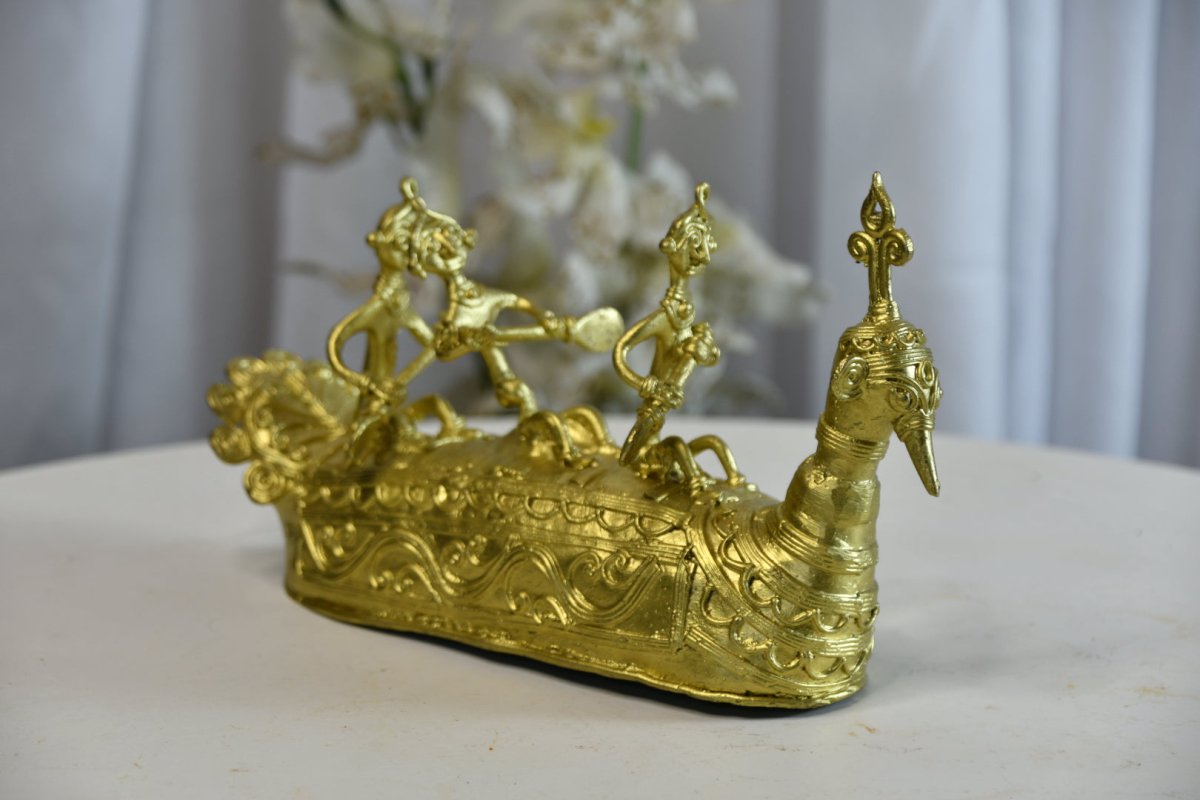 Premium Brass Dhokra Art Ancient Boat -Dhokra-Sowpeace-Premium Brass Dhokra Art Ancient Boat-Dok-LBOAT-BR-TT-Sowpeace