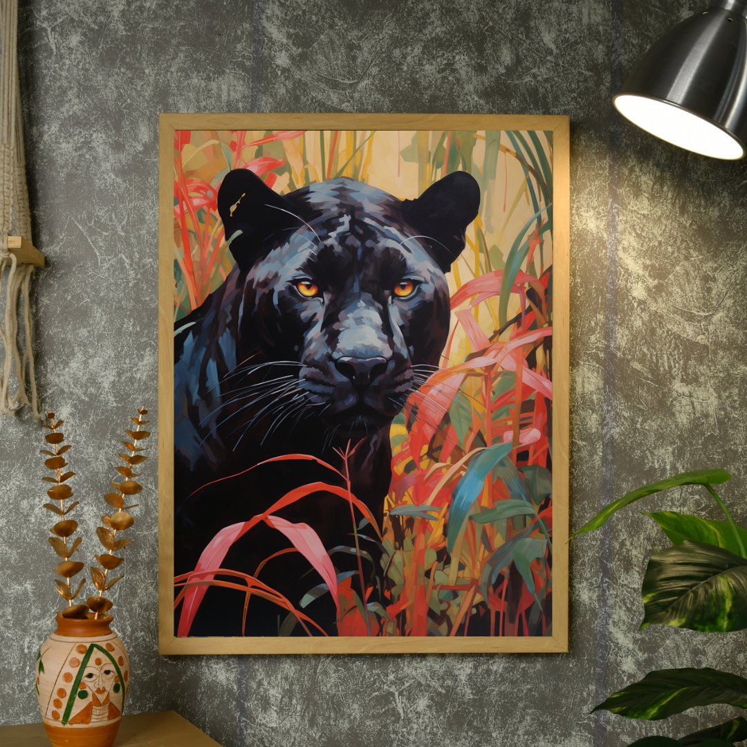 Sowpeace Harmony: Abstract Black Panther -Wall painting-Chitran by sowpeace-Sowpeace Harmony: Abstract Black Panther-CH-WRT-BP2-Sowpeace
