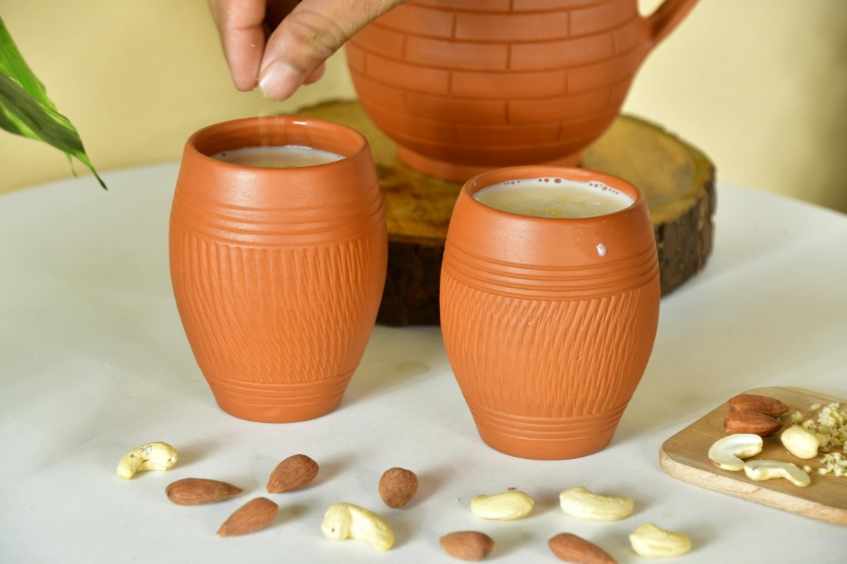 Sowpeace Premium Set of 2 Unglazed Terracotta Glasses. -Utensils-Sowpeace-Sowpeace Premium Set of 2 Unglazed Terracotta Glasses.-Terr-Uten-Terr-LMS2-Sowpeace