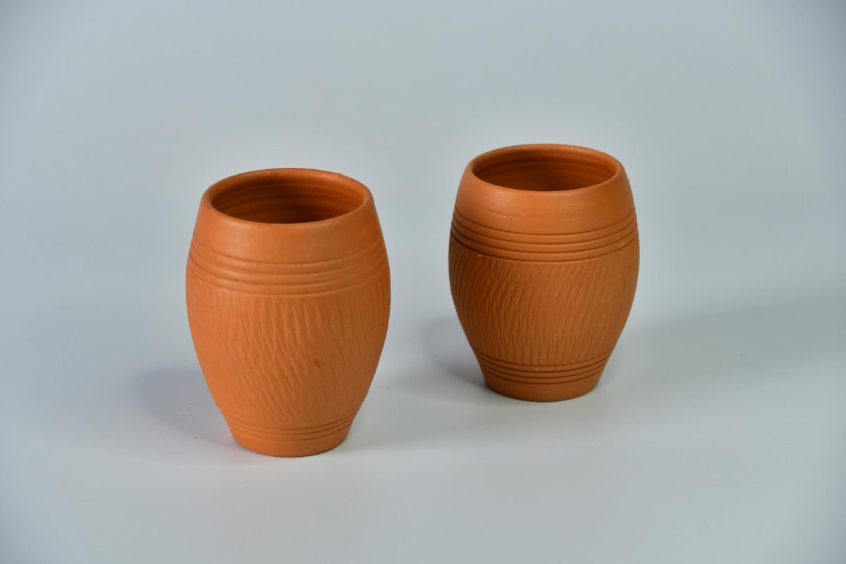 Sowpeace Premium Set of 2 Unglazed Terracotta Glasses. -Utensils-Sowpeace-Sowpeace Premium Set of 2 Unglazed Terracotta Glasses.-Terr-Uten-Terr-LMS2-Sowpeace