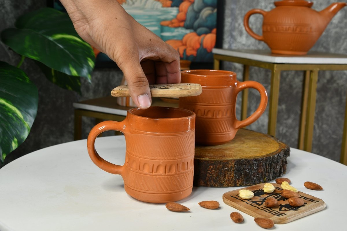 Traditional Rectangle Terracotta Coffee mugs --Sowpeace-Traditional Rectangle Terracotta Coffee mugs-Terr/Uten/Terr/TPCSH-Sowpeace