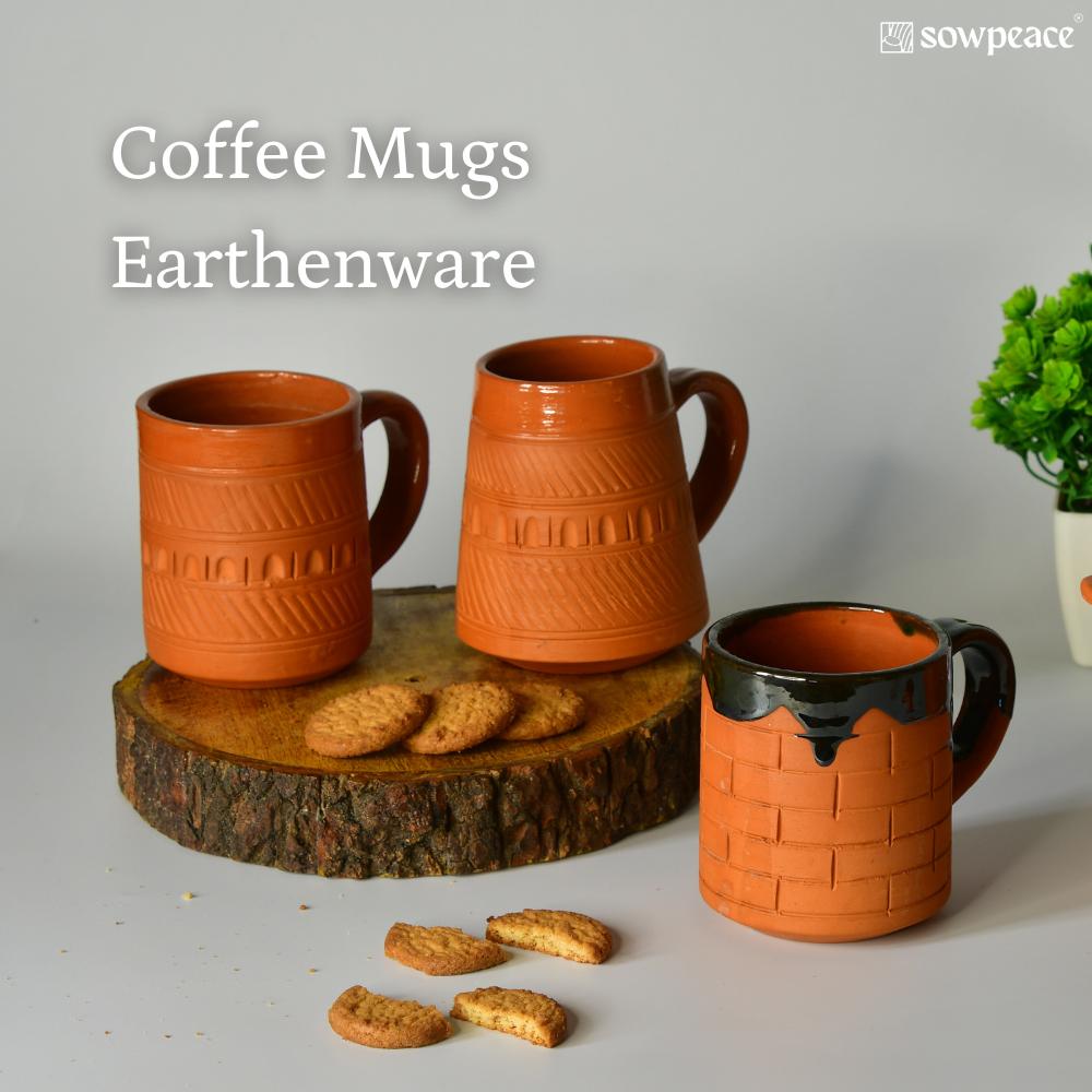 Handmade Terracotta Coffee Mugs: Buy Online from Sowpeace