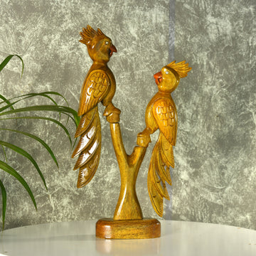 Sowpeace Hand Carved Wooden Parrot Set
