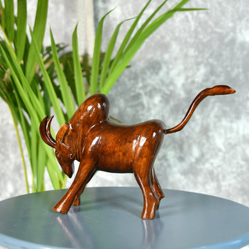 Sowpeace Handcarved wooden large bull: Artisan Home Decor