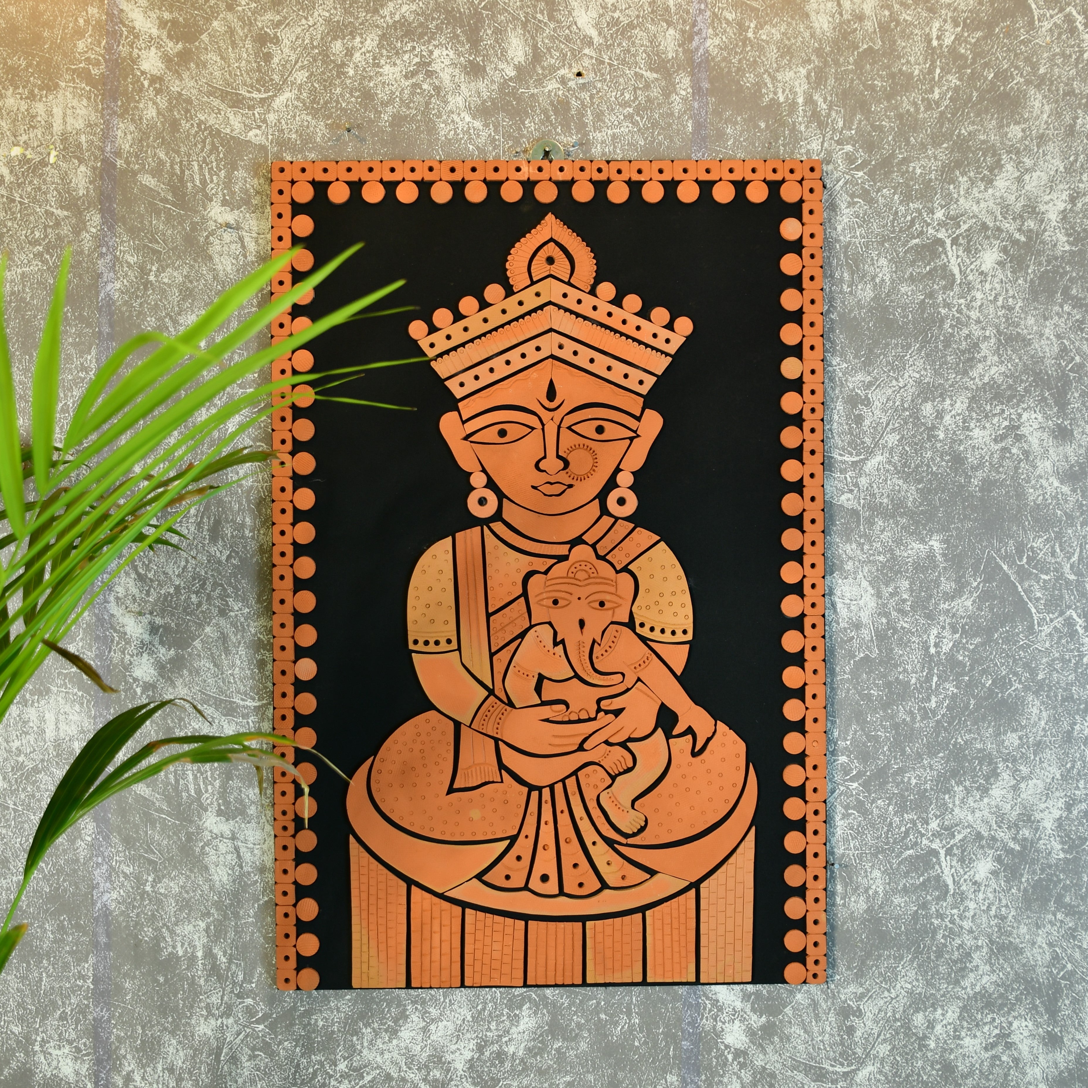 Terracotta Ganesh Janani: Artisan Wall Decor for Home Bliss