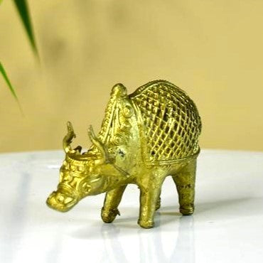 Dokra Ox: Brass Tabletop Masterpiece for Unique Home Decor - Dhokra - Sowpeace - Animal - Dhokra tabletop