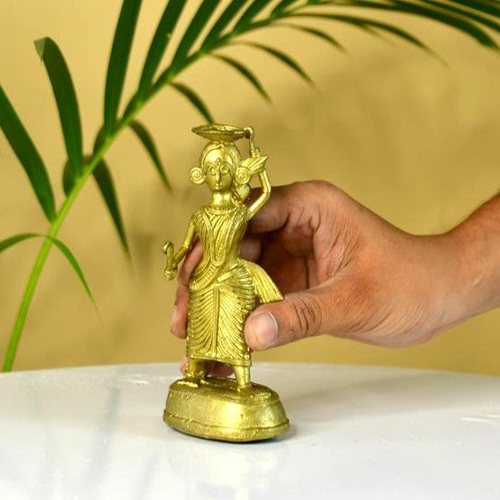 Dokra Farmer Lady: Brass Tabletop Decor Grace