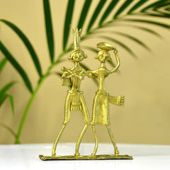 Dokra Couple: Brass Tabletop Artistry Decor - Additional View