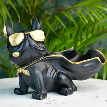 Sowpeace Resin Caped Dog Showpiece