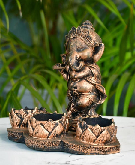 Ganesh Resin Candle Holder by Sowpeace - Artisan Home Decor & Showpiece
