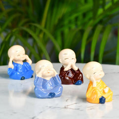 Sowpeace Resin Mini Monk Set of 4 - Additional View