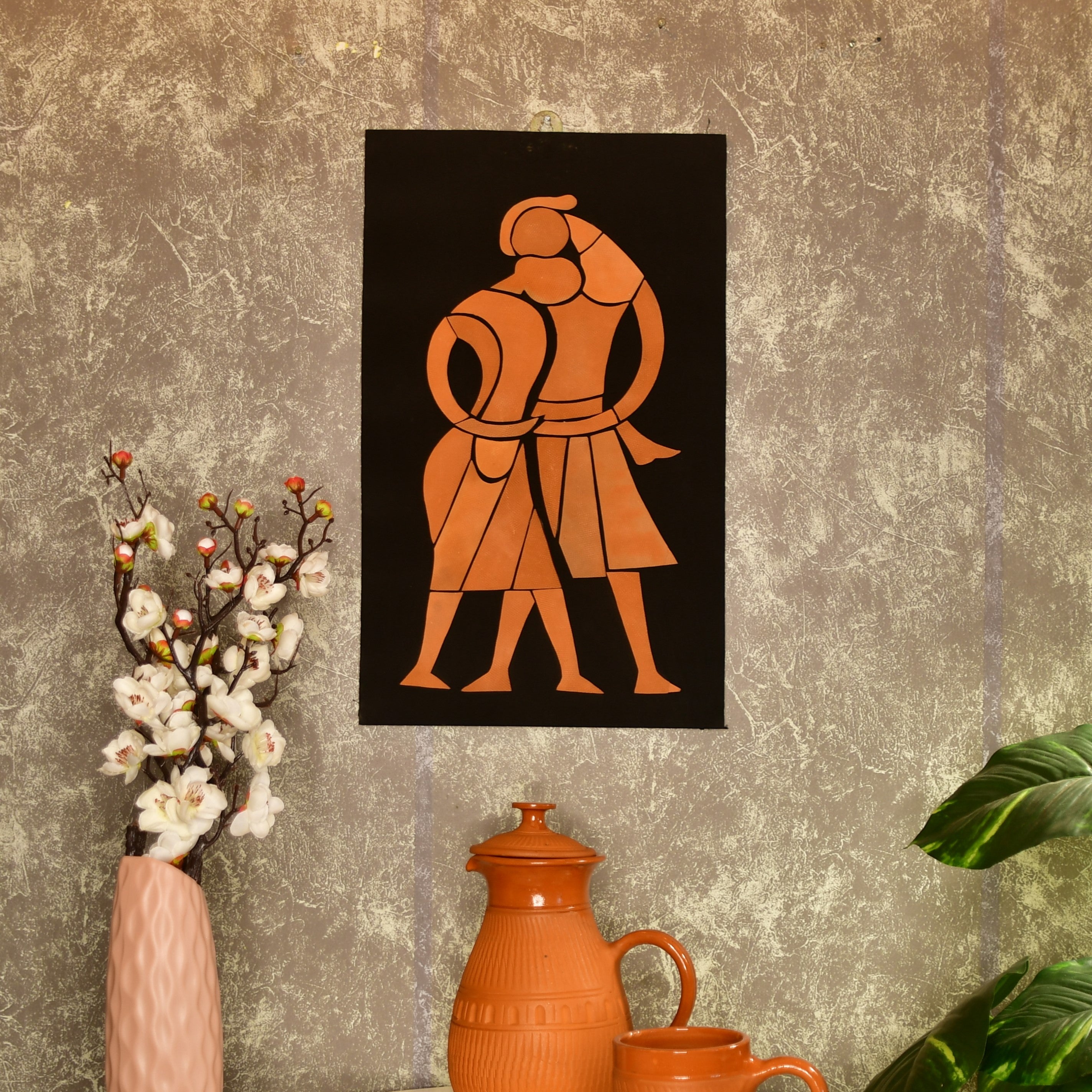 Artisan Terracotta Tribal Family Wall Art: Home Decor