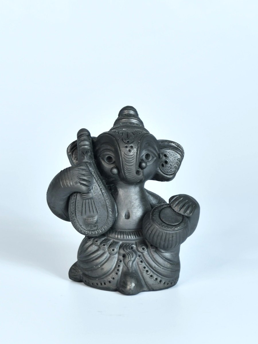 Black Ganesh Sitar & Tabla Ensemble Artisan Home Decor - decor - Sowpeace - Black Ganesh Sitar & Tabla Ensemble Artisan Home Decor - Terr - bter - TT - GST - Sowpeace