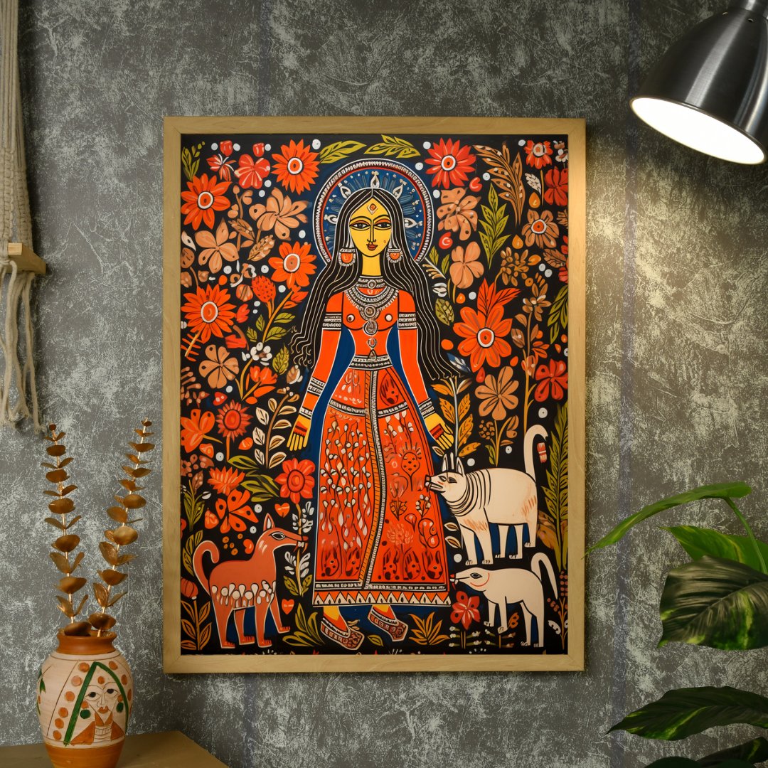 Blooming Soul: Sowpeace Handcrafted Abstract Canvas – Premium Indian - Inspired Art for Stylish and Contemporary Decor - Wall painting - Chitran by sowpeace - Blooming Soul: Sowpeace Handcrafted Abstract Canvas – Premium Indian - Inspired Art for Stylish and Contemporary Decor - Sowpeace