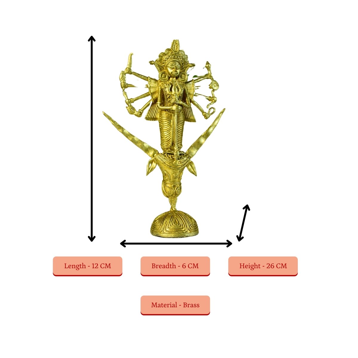 Dhokra Craft - Goddess Durga Mahishasur Mardini Brass Decor - Dhokra - Sowpeace - Diwali - Dokra