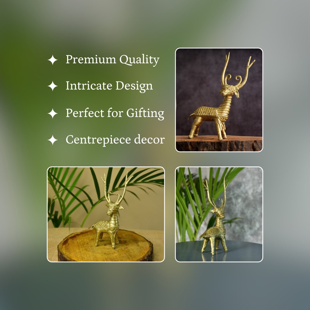 Dhokra Deer Brass Tabletop - Dhokra - Sowpeace - Animal - Dokra