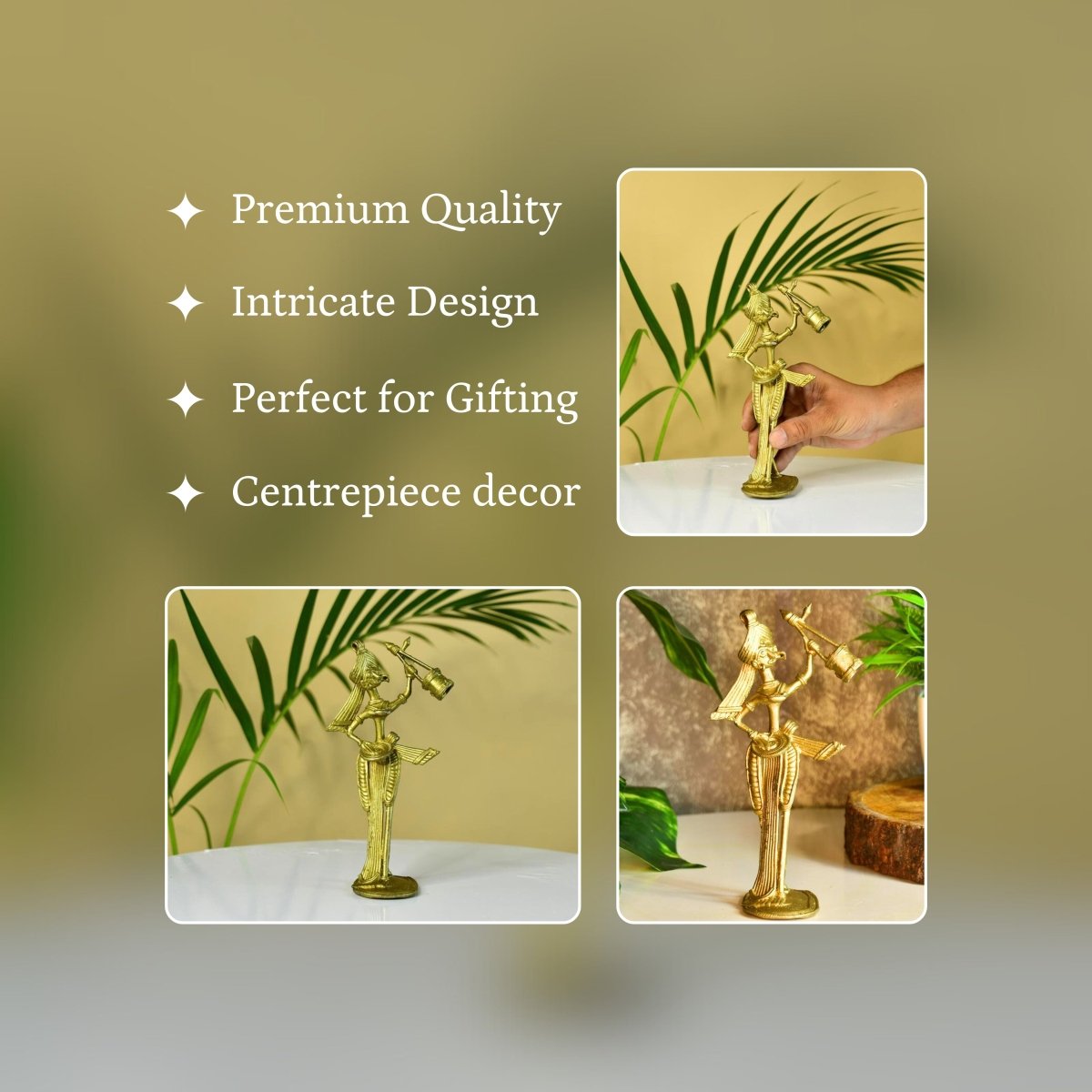Dokra Boul: Brass Tabletop Art Decor - Dhokra - Sowpeace - Dhokra tabletop - Dokra