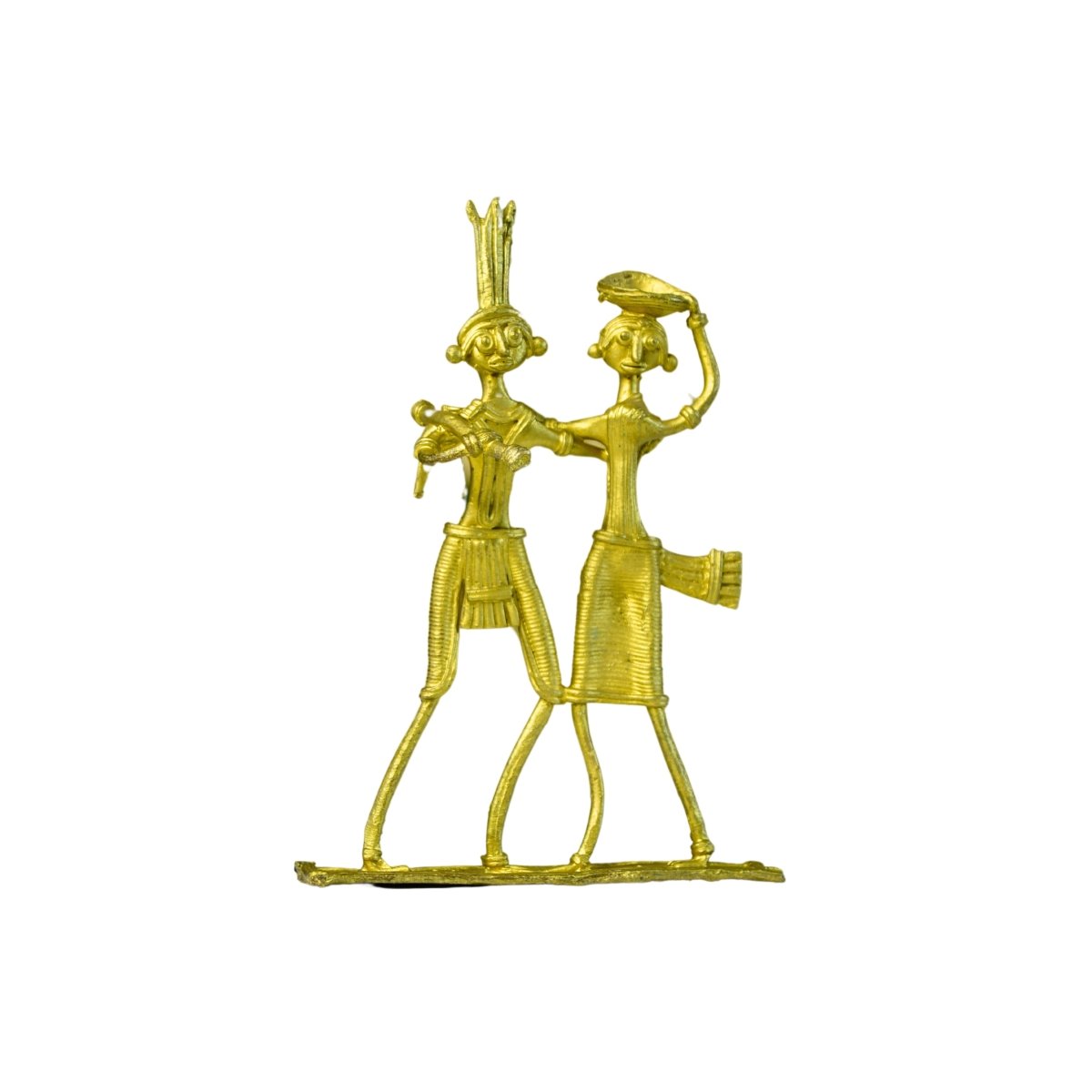 Dokra Couple: Brass Tabletop Artistry Decor - Dhokra - Sowpeace - Dhokra tabletop - Dokra