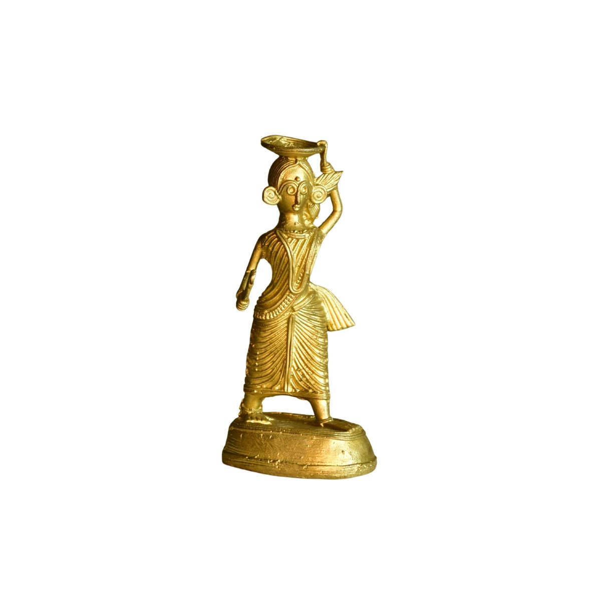 Dokra Farmer Lady: Brass Tabletop Decor Grace - Dhokra - Sowpeace - Dhokra tabletop - Dokra