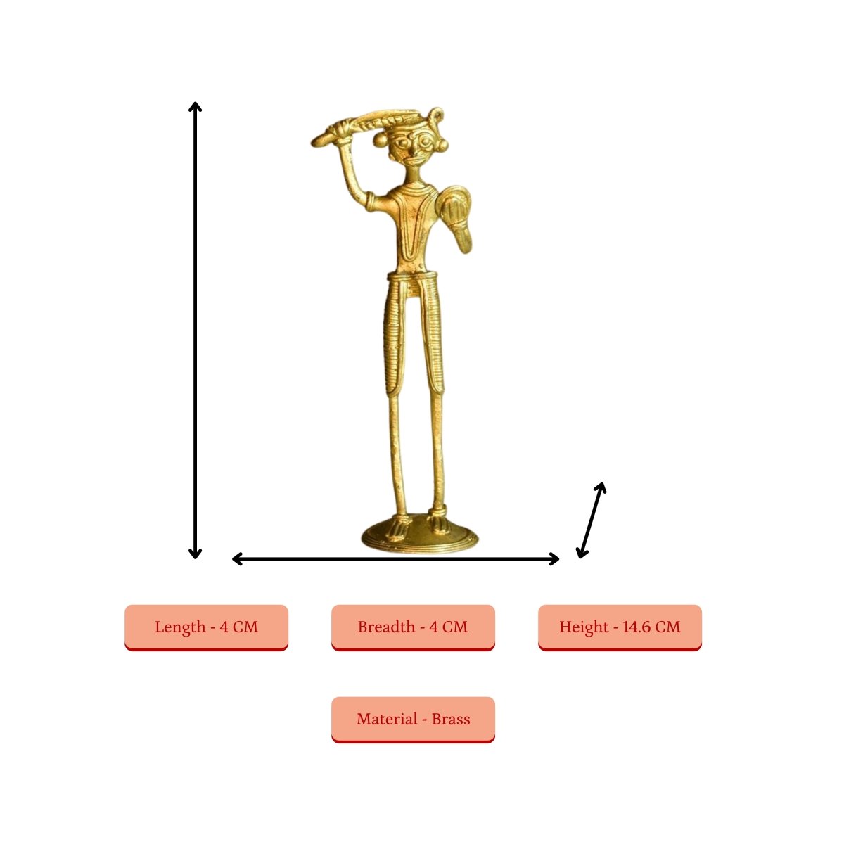 Dokra Farmer Solo T2: Brass Tabletop Elegance - Dhokra - Sowpeace - Dhokra tabletop - Dokra