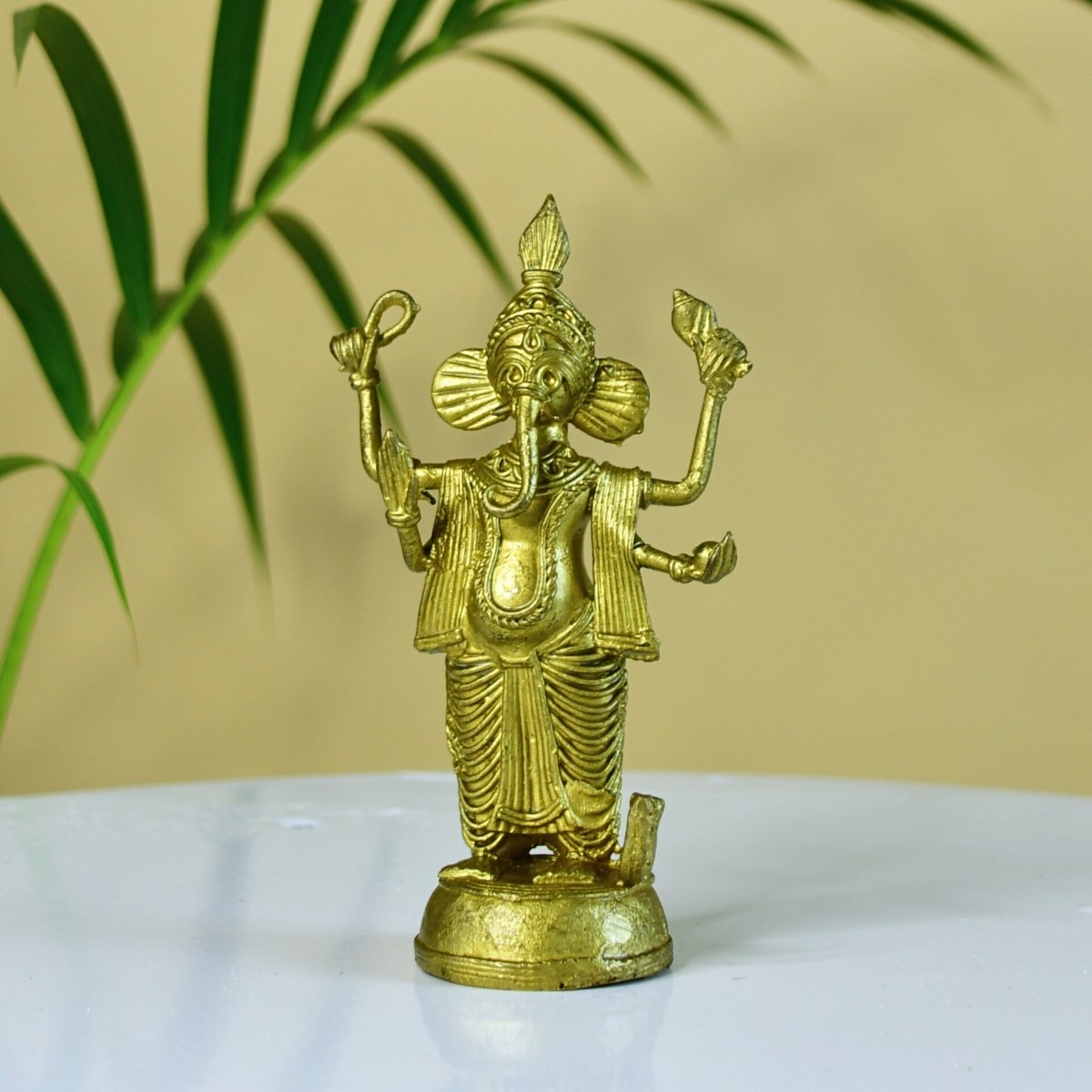 Dokra Ganesh: Brass Tabletop Masterpiece for Unique Home Decor
