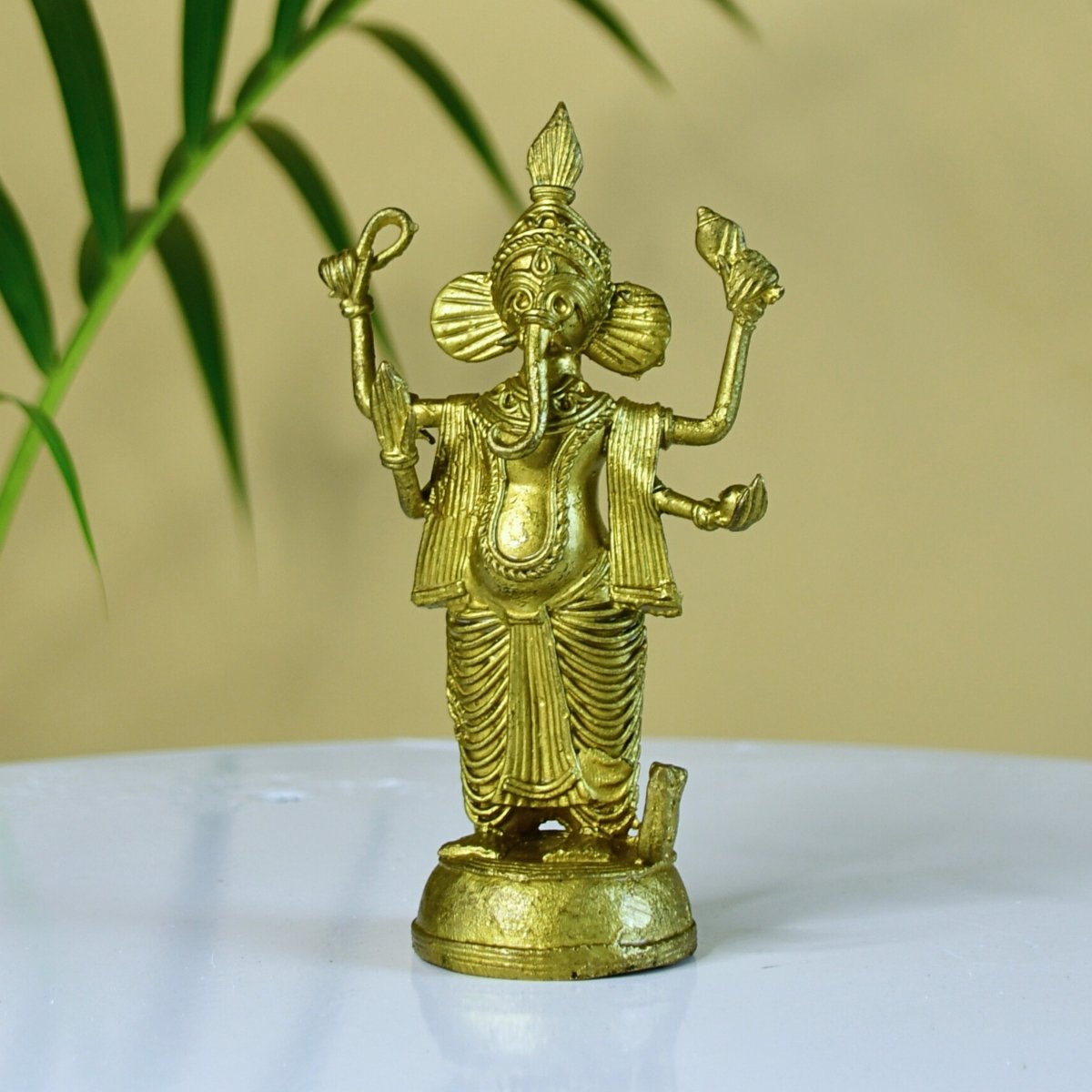 Dokra Ganesh: Brass Tabletop Masterpiece for Unique Home Decor - Dhokra - Sowpeace - Dhokra tabletop - Dokra
