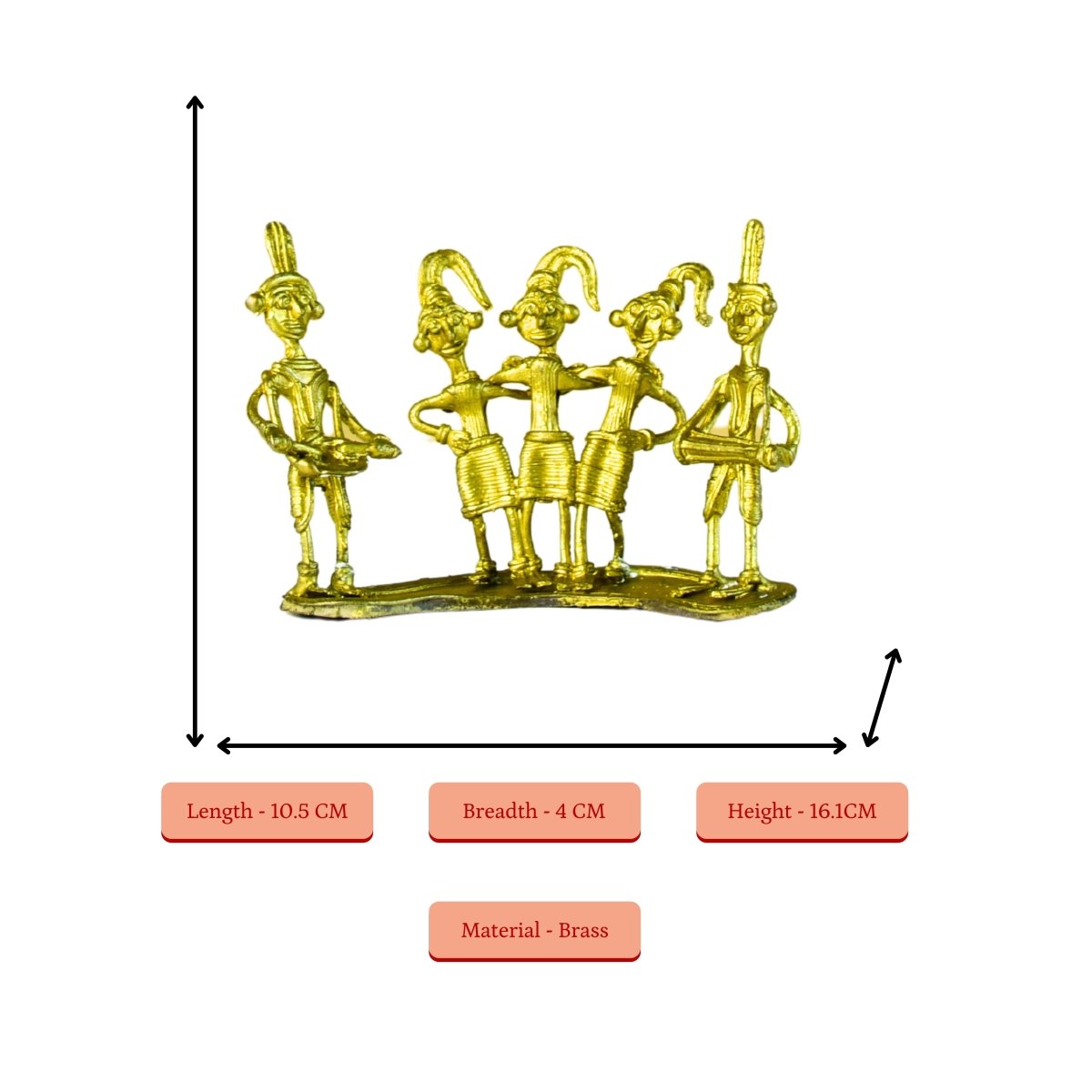 Dokra Orchestra: Brass Tabletop Masterpiece for Unique Home Decor - Dhokra - Sowpeace - Dhokra tabletop - Dokra
