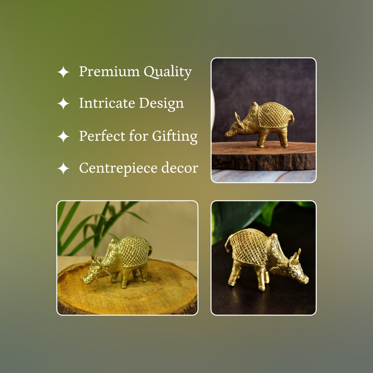 Dokra Ox: Brass Tabletop Masterpiece for Unique Home Decor - Dhokra - Sowpeace - Animal - Dhokra tabletop