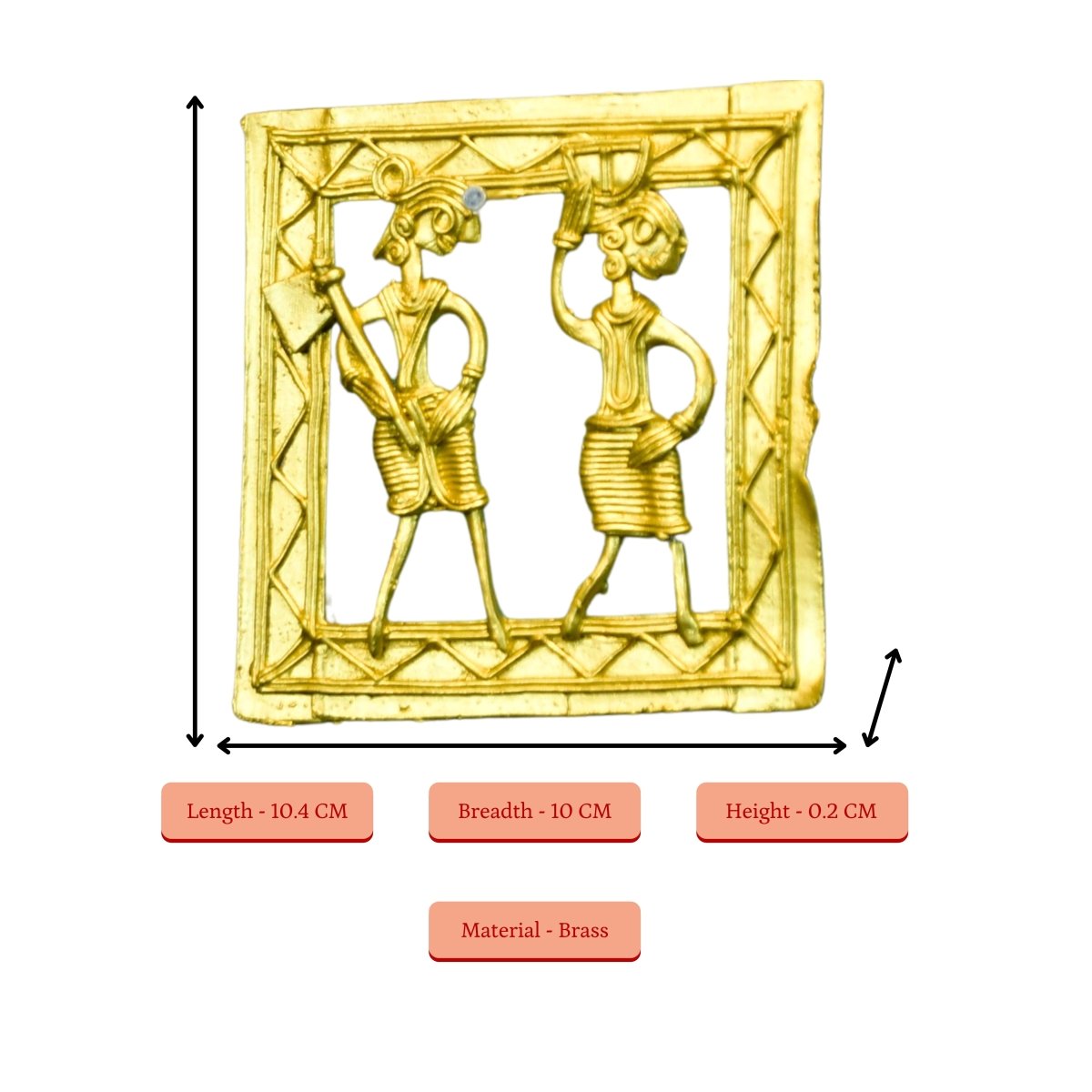 Dokra Squareplate: Artisan Brass Tabletop Elegance - Dhokra - Sowpeace - Dokra - New Arrivals