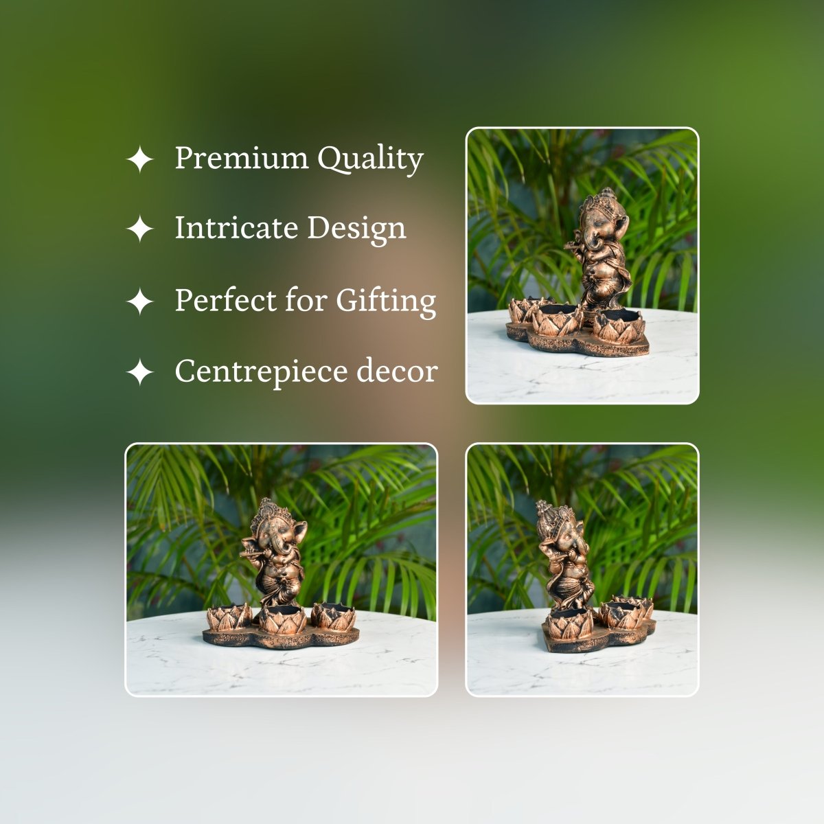 Ganesh Resin Candle Holder by Sowpeace - Artisan Home Decor & Showpiece - Decor - Sowpeace - 