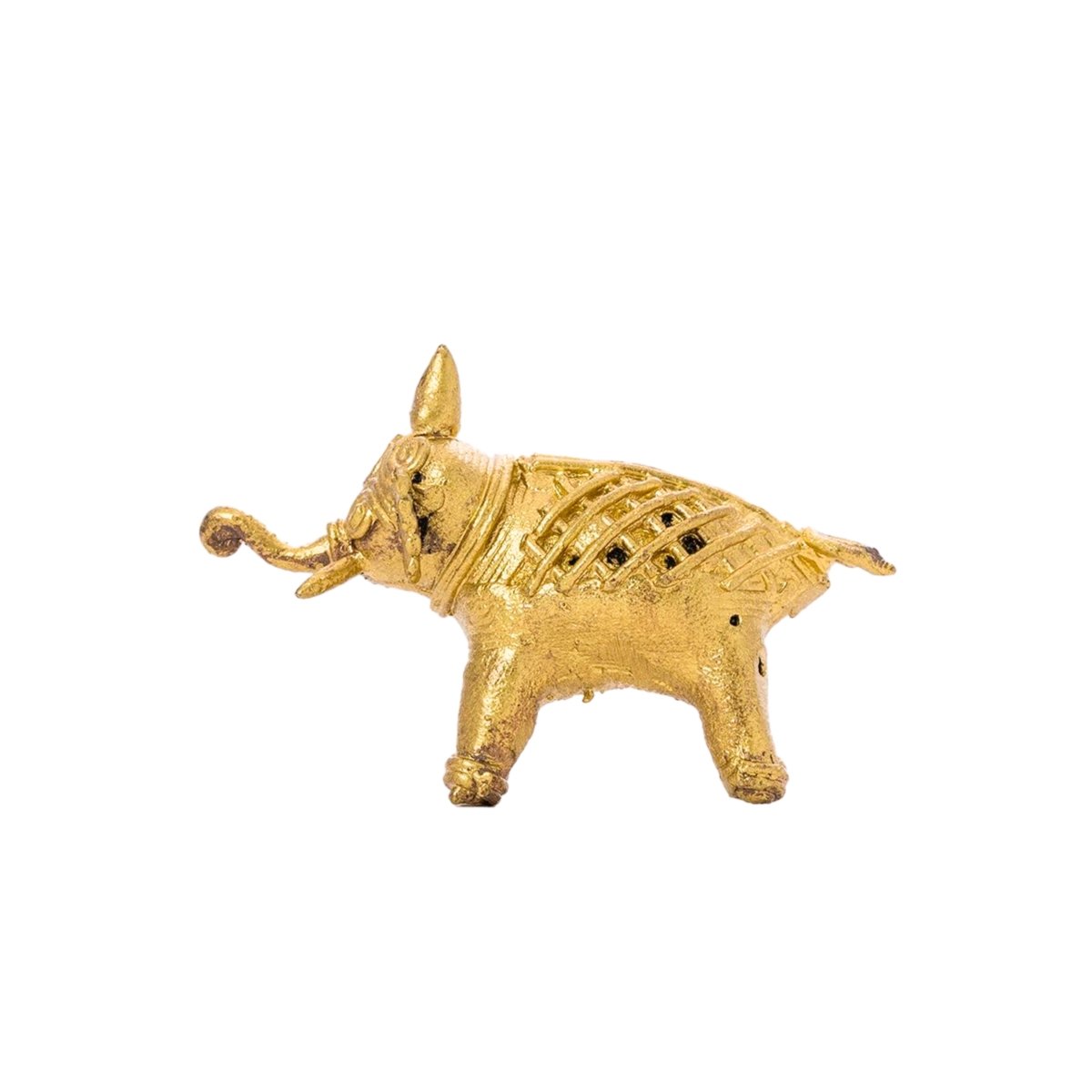 Handcrafted Brass Dhokra Elephant Tabletop Decor: Artisan Elegance for Home. - Dhokra - Sowpeace - Animal - Dhokra tabletop
