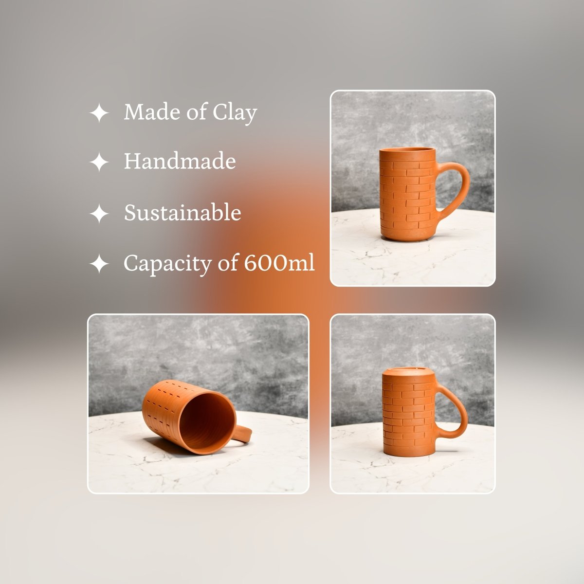 Large Unglazed Mocktail Cup: Versatile Elegance for Home and Kitchen Decor - Utensils - Sowpeace - New Arrivals - Terracotta beer mug