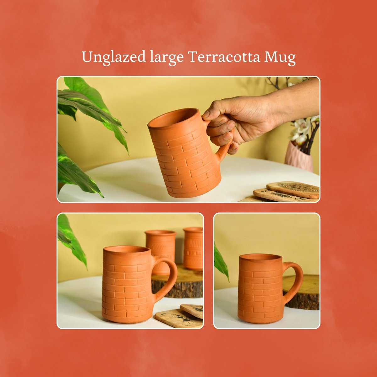 Large Unglazed Mocktail Cup: Versatile Elegance for Home and Kitchen Decor - Utensils - Sowpeace - New Arrivals - Terracotta beer mug