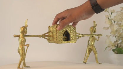 Handcrafted Brass Dhokra Palki Tabletop Decor